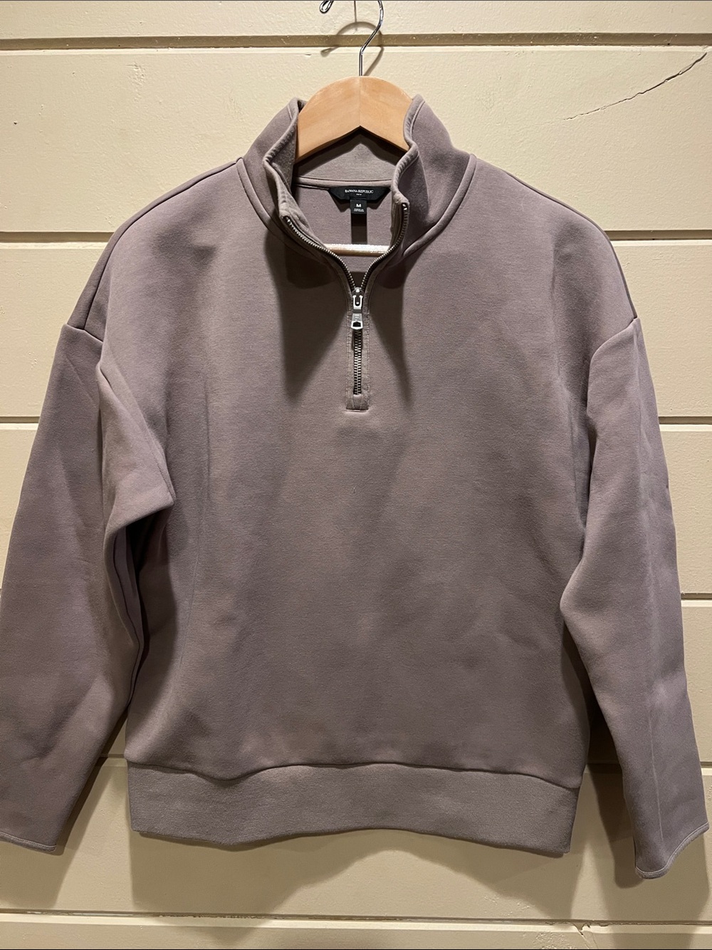 Banana Republic Women's Half‑Zip Sweatshirt - Taupe